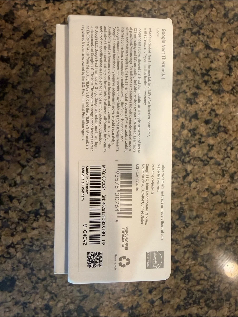 google Nest Thermostat - White